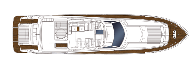 layout flybridge ferretti 960