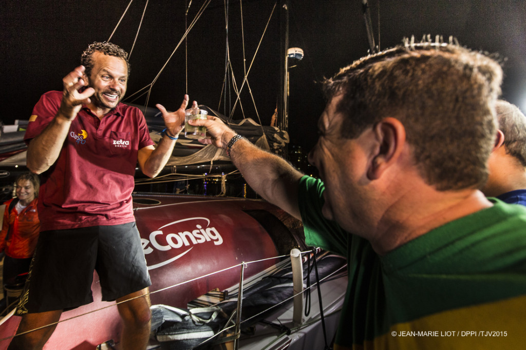 Brasilian Class 40 ZETRA, Eduardo Penido et Renato Araujo arrived 6th in 28 days 10 hours 37 minutes 30 secondes during the Transat Jacques Vabre sailing race arrivals on november 22, 2015 in Itajai, Brazil - Photo Jean Marie Liot / DPPI