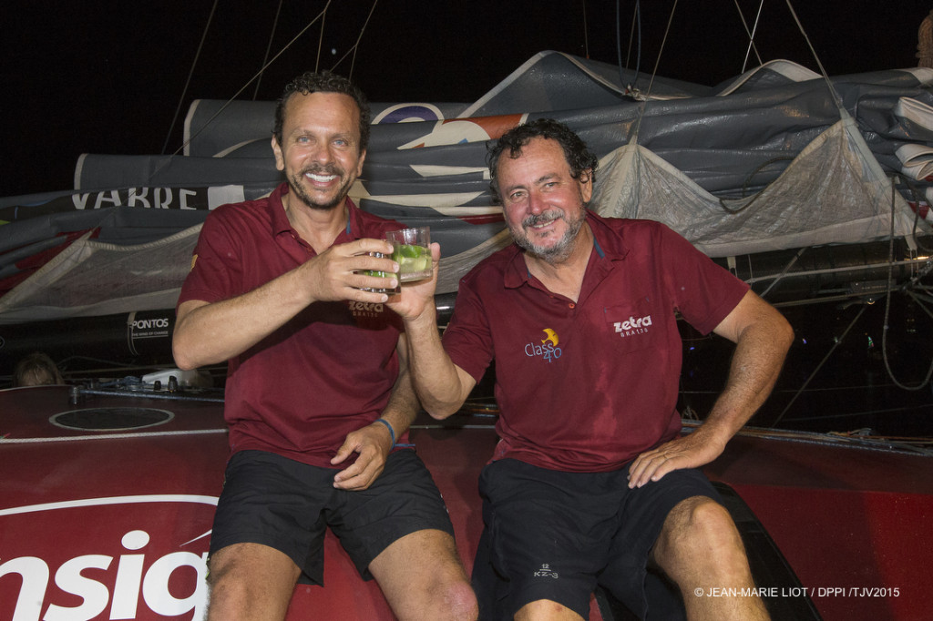 Brasilian Class 40 ZETRA, Eduardo Penido et Renato Araujo arrived 6th in 28 days 10 hours 37 minutes 30 secondes during the Transat Jacques Vabre sailing race arrivals on november 22, 2015 in Itajai, Brazil - Photo Jean Marie Liot / DPPI