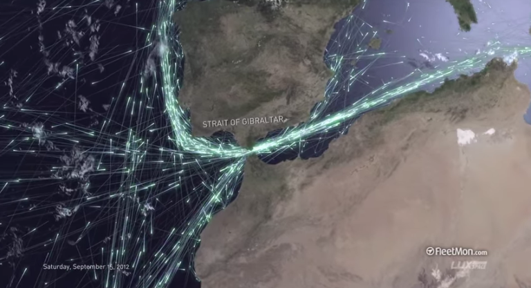 Cuidado por onde navega: tráfego global de barcos visto do espaço