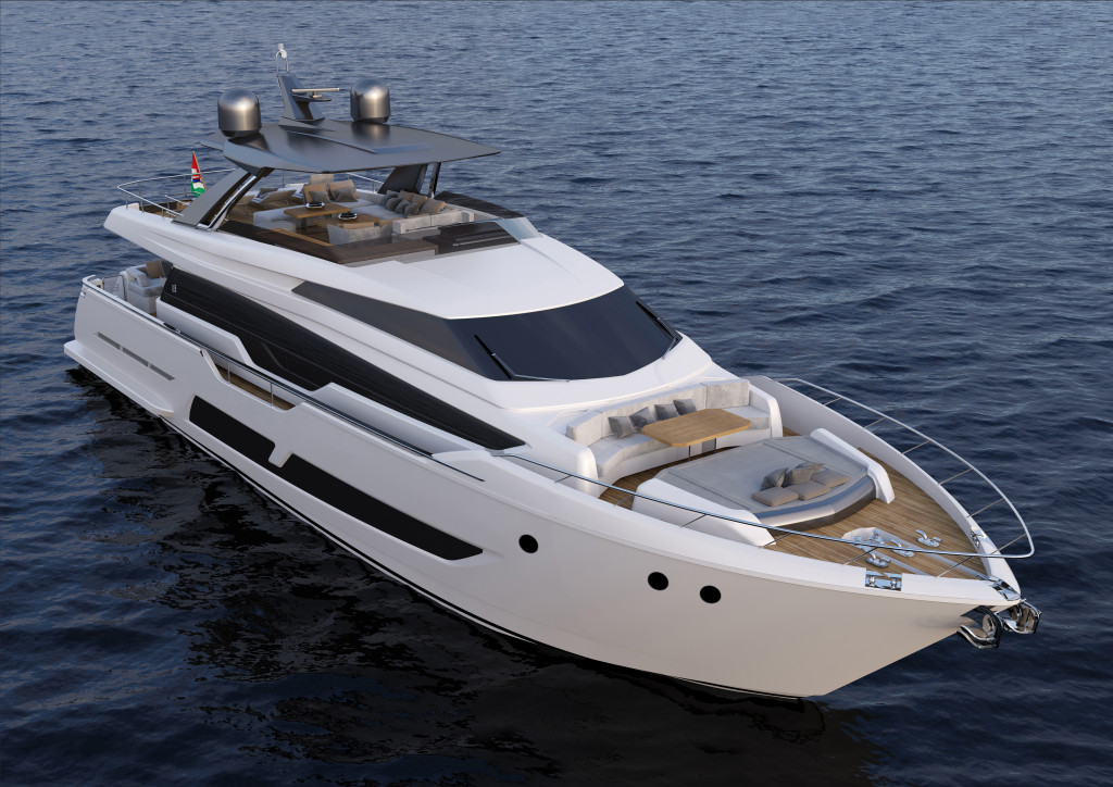 Ferretti Yachts 850 bow view