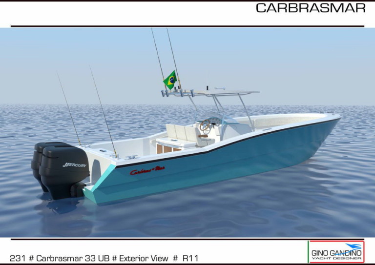 Nova Carbrasmar 33’ UB com motor de popa