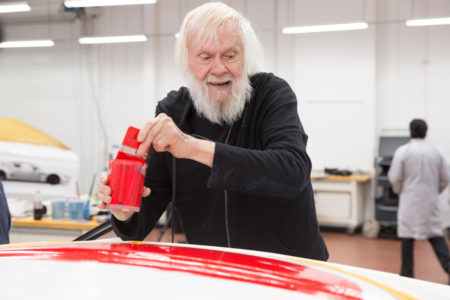 Painting of John Baldessari Art Car.