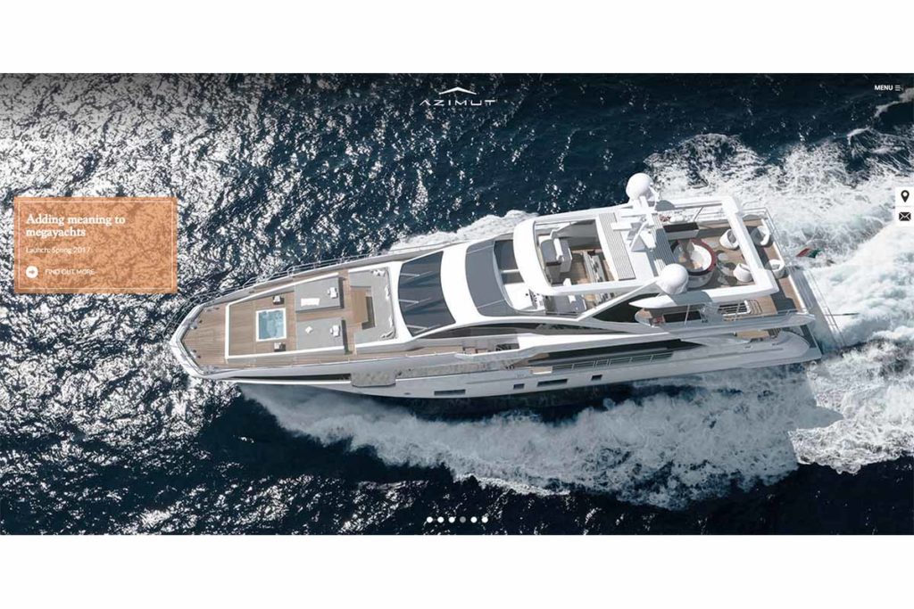 Novo site Azimut Yachts