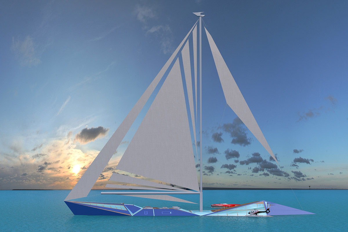 Designer-apresenta-veleiro-de-100m-Projeto-Origami-boatshopping