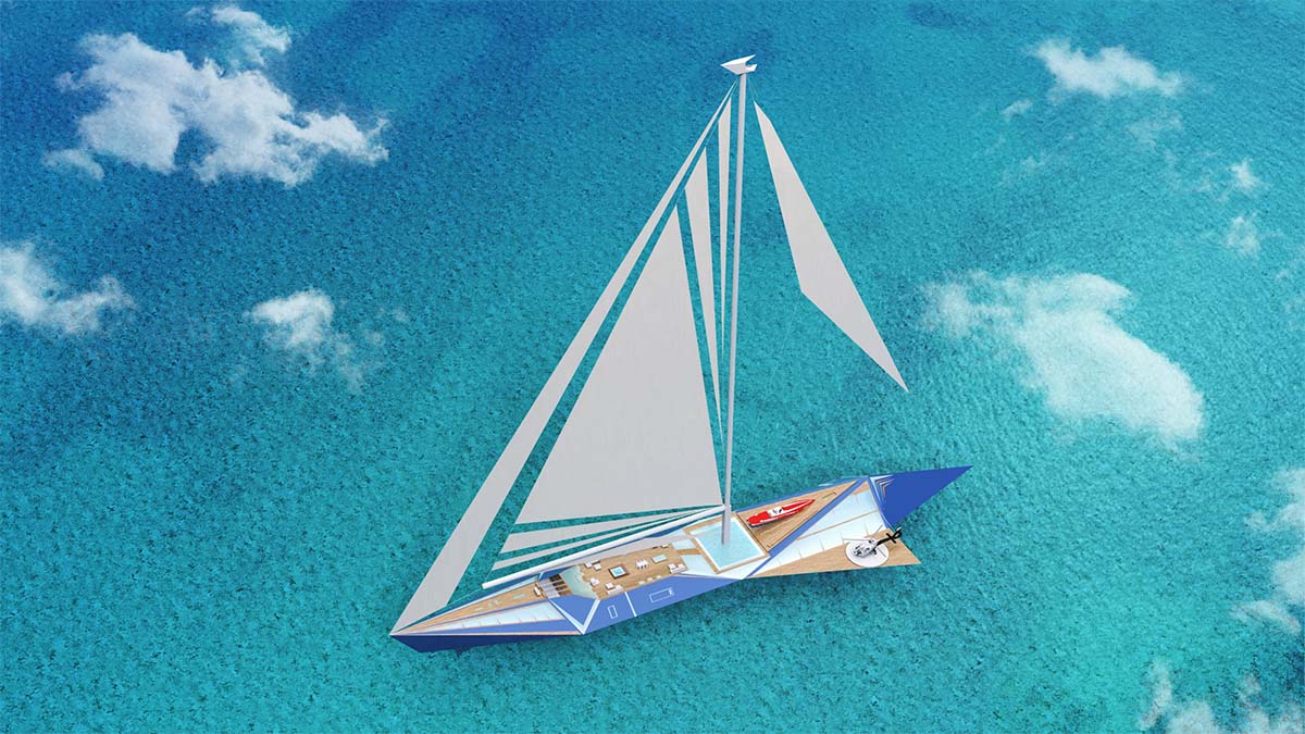 Designer-apresenta-veleiro-de-100m-Projeto-Origami-boatshopping