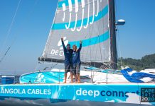 Leonardo Chicourel and Jose Guilherme Caldas of Team Angola Cables celebrate 5th place finish in Cape2Rio 2020 - boat shopping