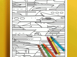 projeto para colorir estúdio de design thirtyC - boat shopping