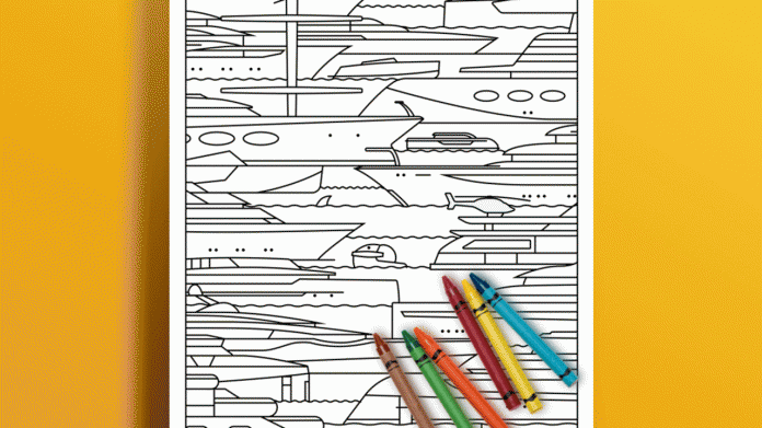 projeto para colorir estúdio de design thirtyC - boat shopping