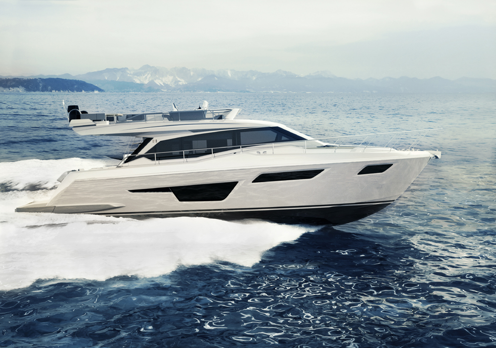 Ferretti Yachts 500 running Cannes Yachting Festival - boat shopping