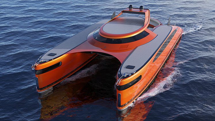 catamarã anfíbio energia solar - boat shopping