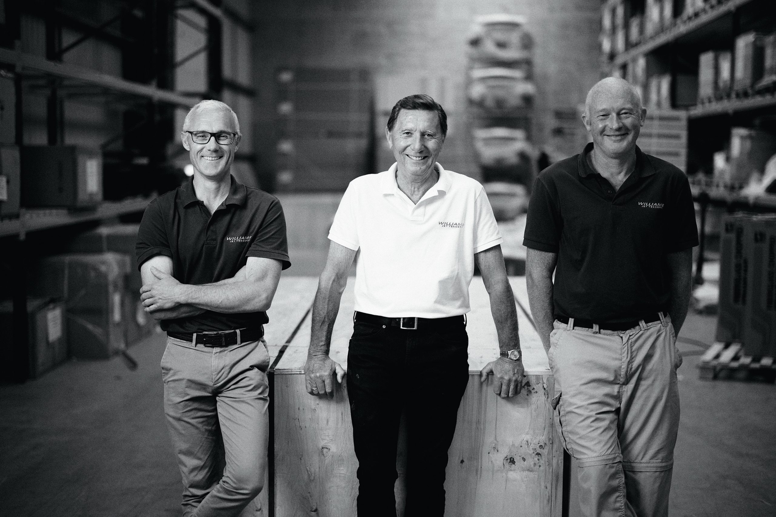 L to R Mathew Hornsby, Roy Parker & John Hornsby Williams Jet Tenders - boat shopping